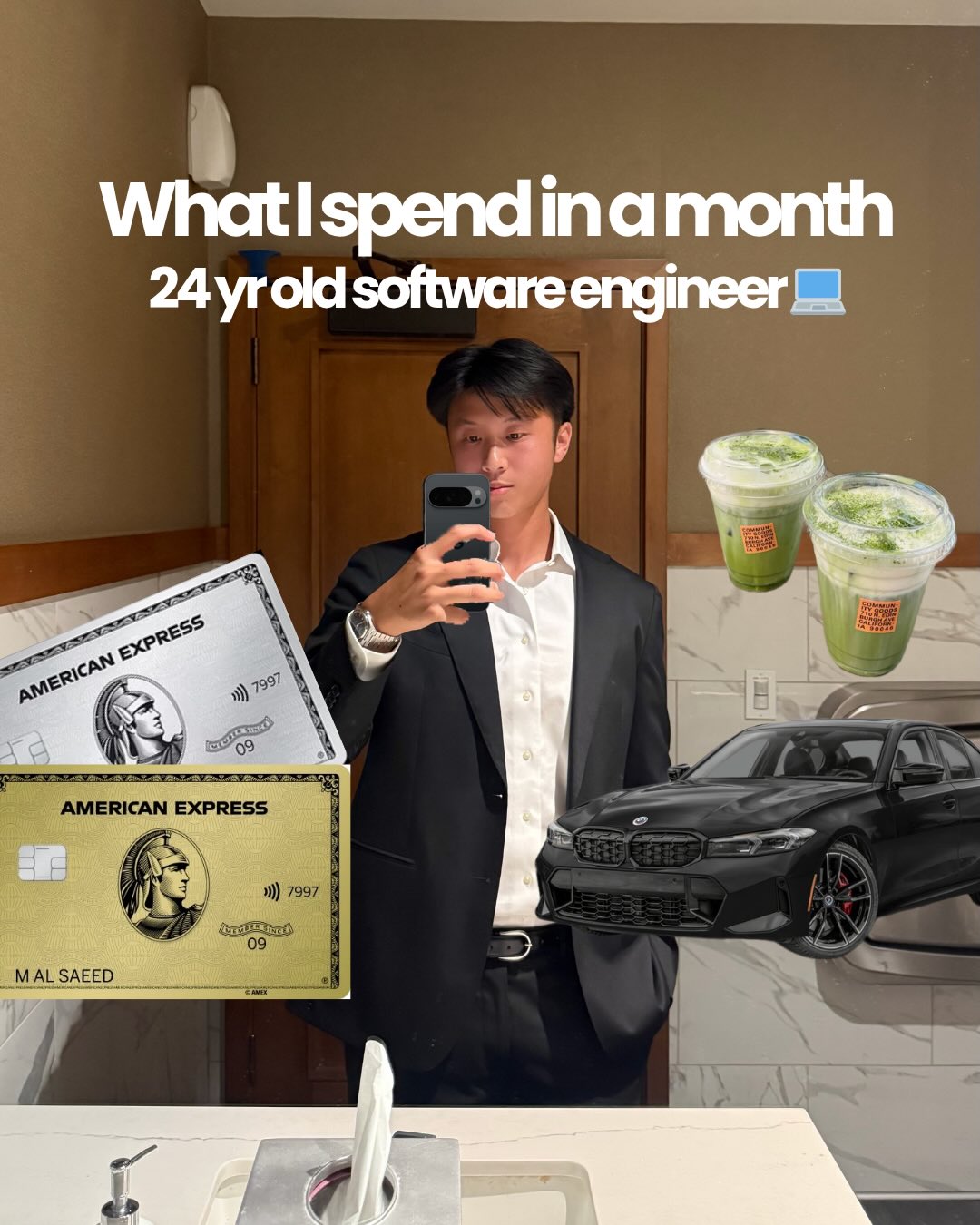 First slide of a carousel by @allenvert: What I spend in a month 24 yr old software engineer