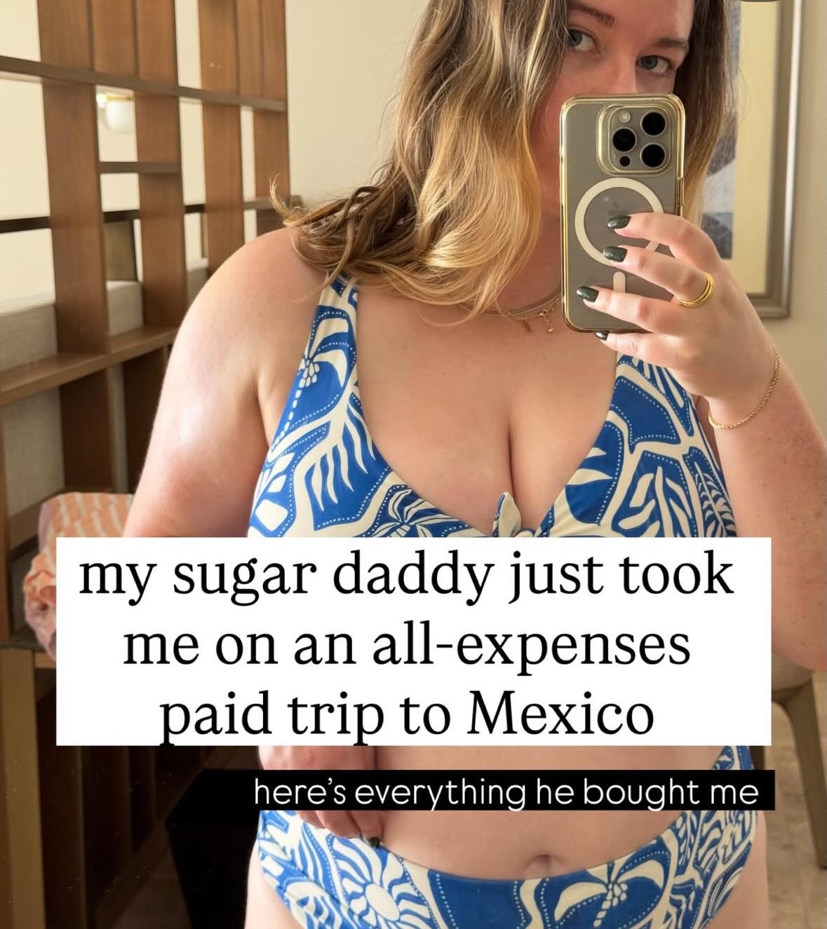 First slide of a carousel by @herfirst100k: my sugar daddy just took me on an all-expenses paid trip to Mexico