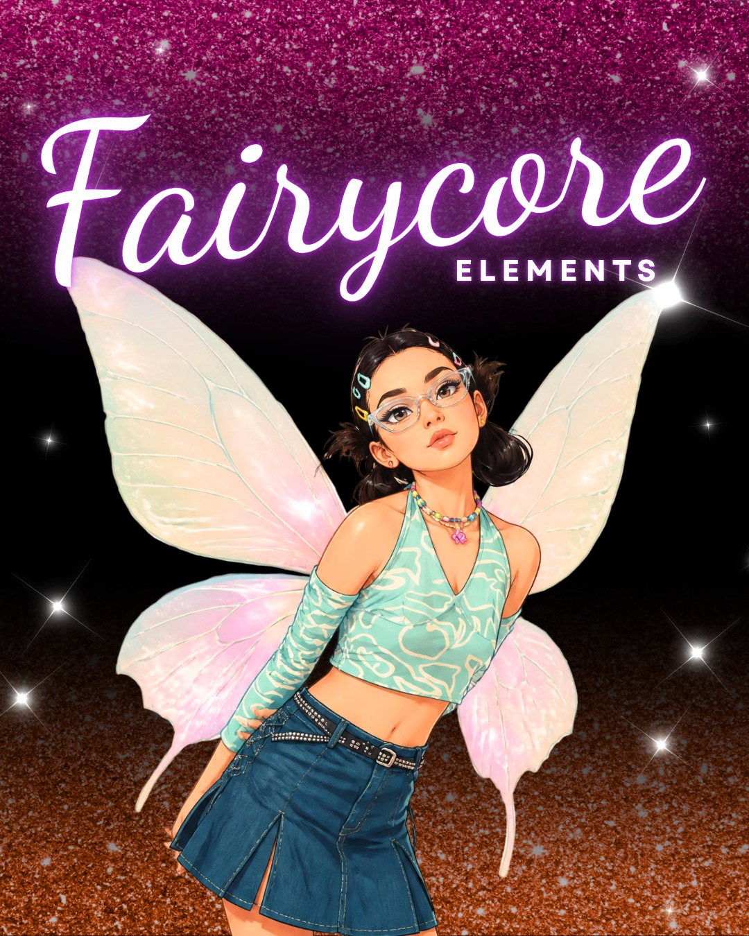 First slide of a carousel by @canva: Fairycore ELEMENTS