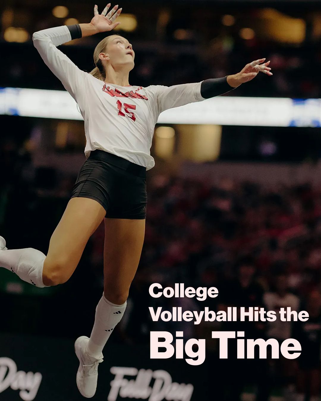 First slide of a carousel by @businessweek: College Volleyball Hits the Big Time