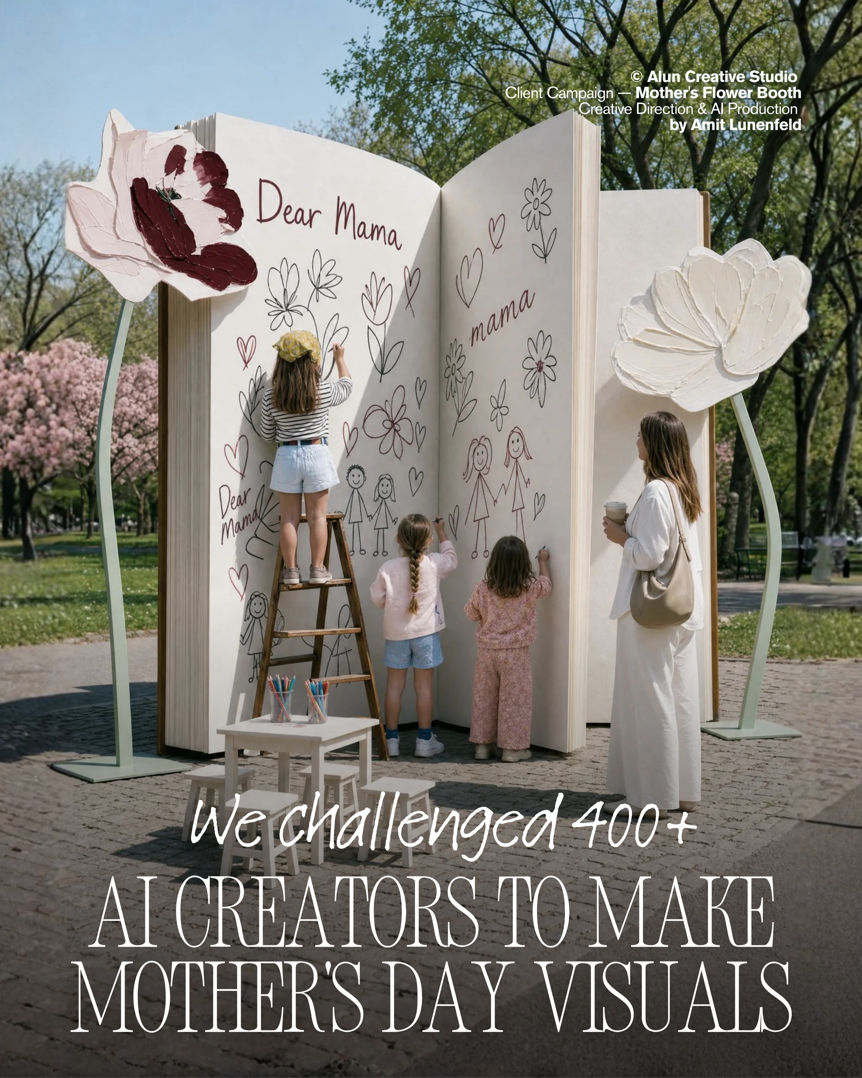 First slide of a carousel by @aluncreative: Dear Mama We challenged 400+ AI CREATORS TO MAKE MOTHER'S DAY VISUALS