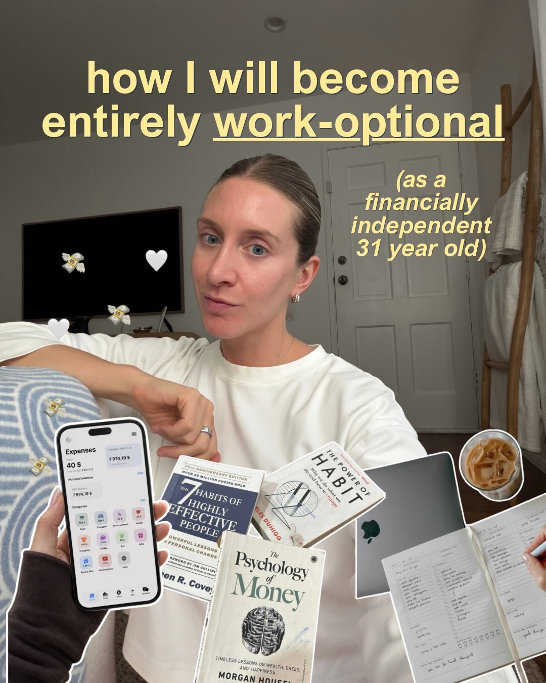 First slide of a carousel by @breakyourbudget: how I will become entirely work-optional (as a financially independent 31 year old)