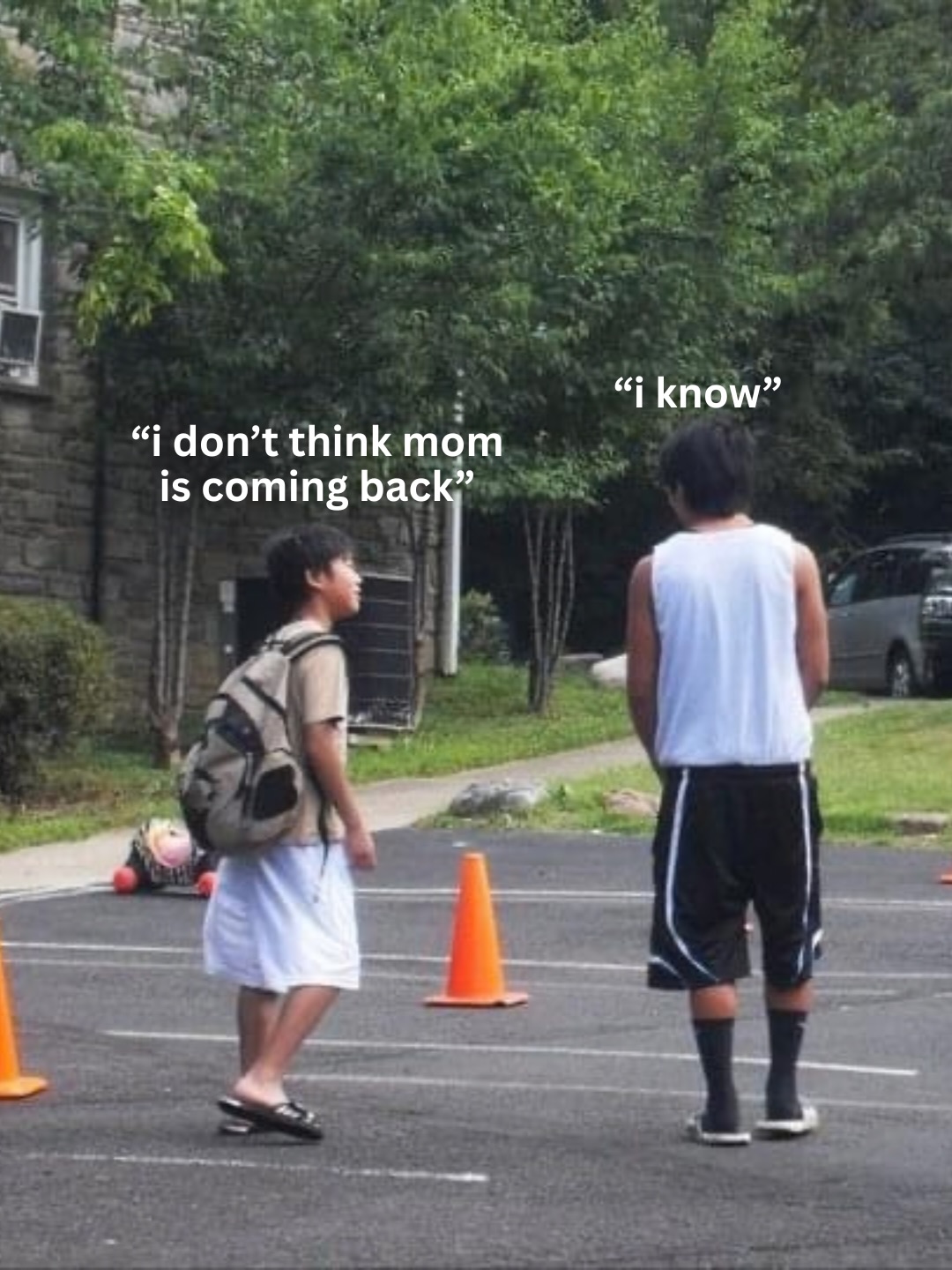 First slide of a carousel by @jun_yuh: “i know” “i don’t think mom is coming back”
