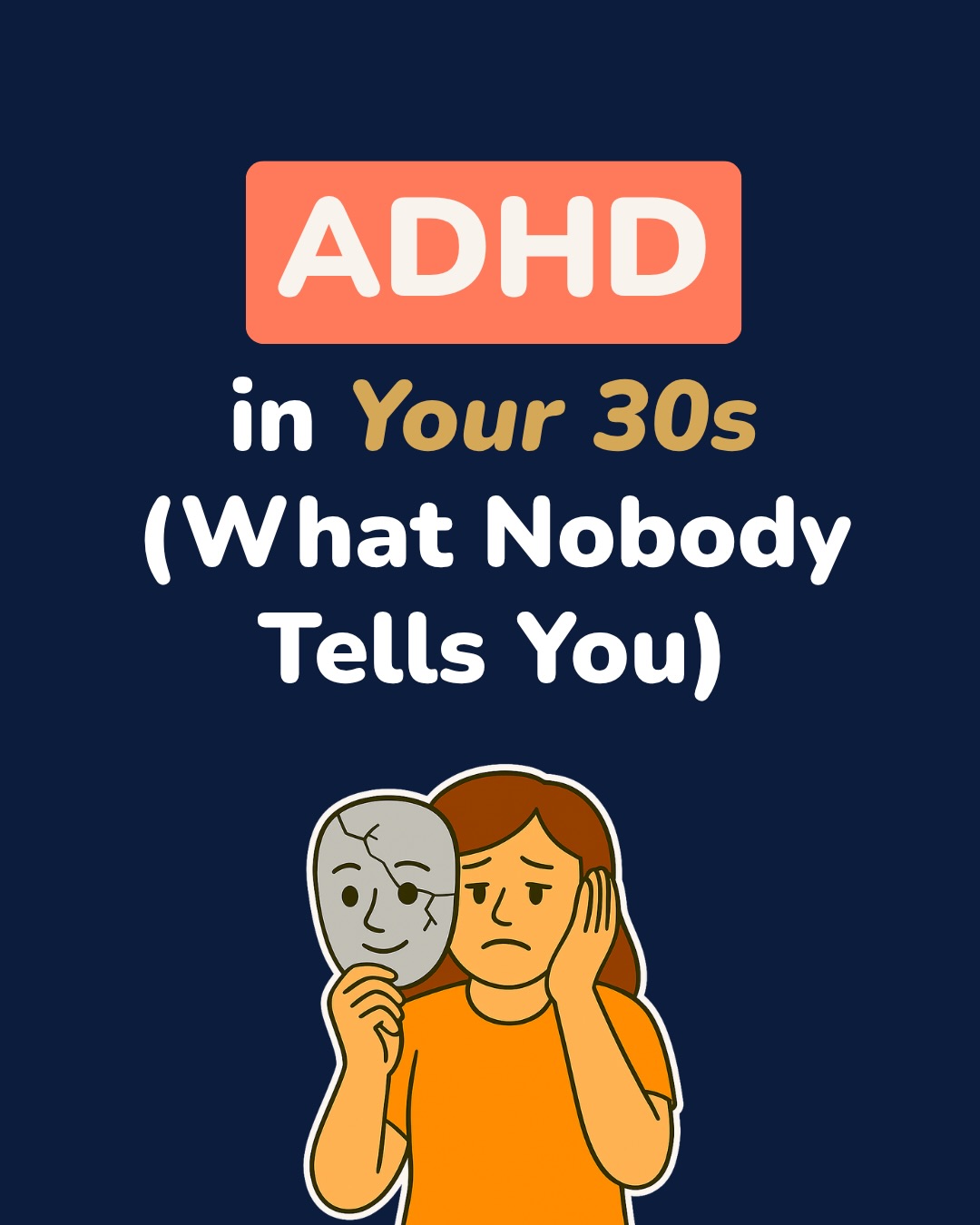 First slide of a carousel by @myadhdventure: ADHD in Your 30s (What Nobody Tells You)