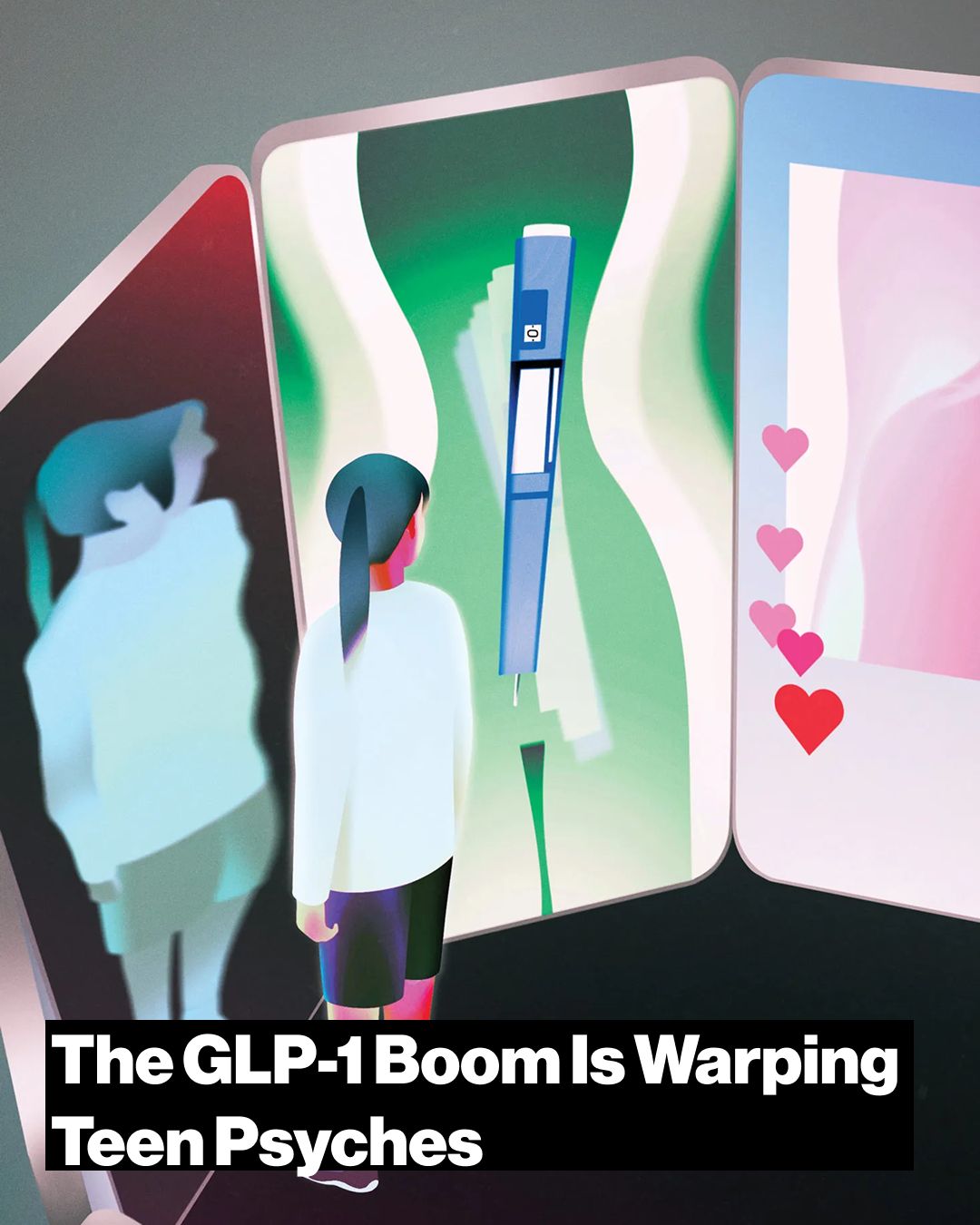 First slide of a carousel by @businessweek: The GLP-1 Boom Is Warping Teen Psyches
