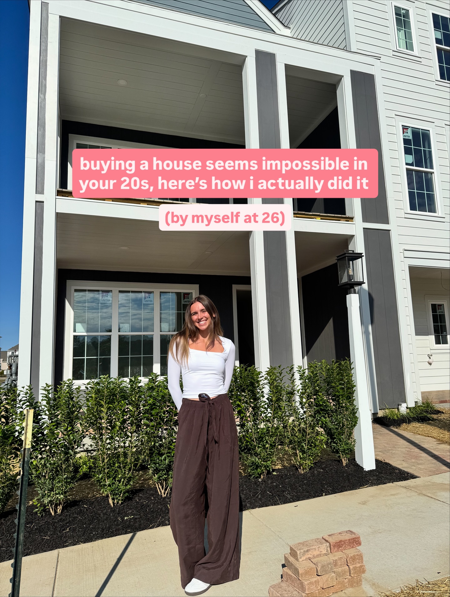 First slide of a carousel by @itserinconfortini: buying a house seems impossible in your 20s, here's how i actually did it (by myself at 26)
