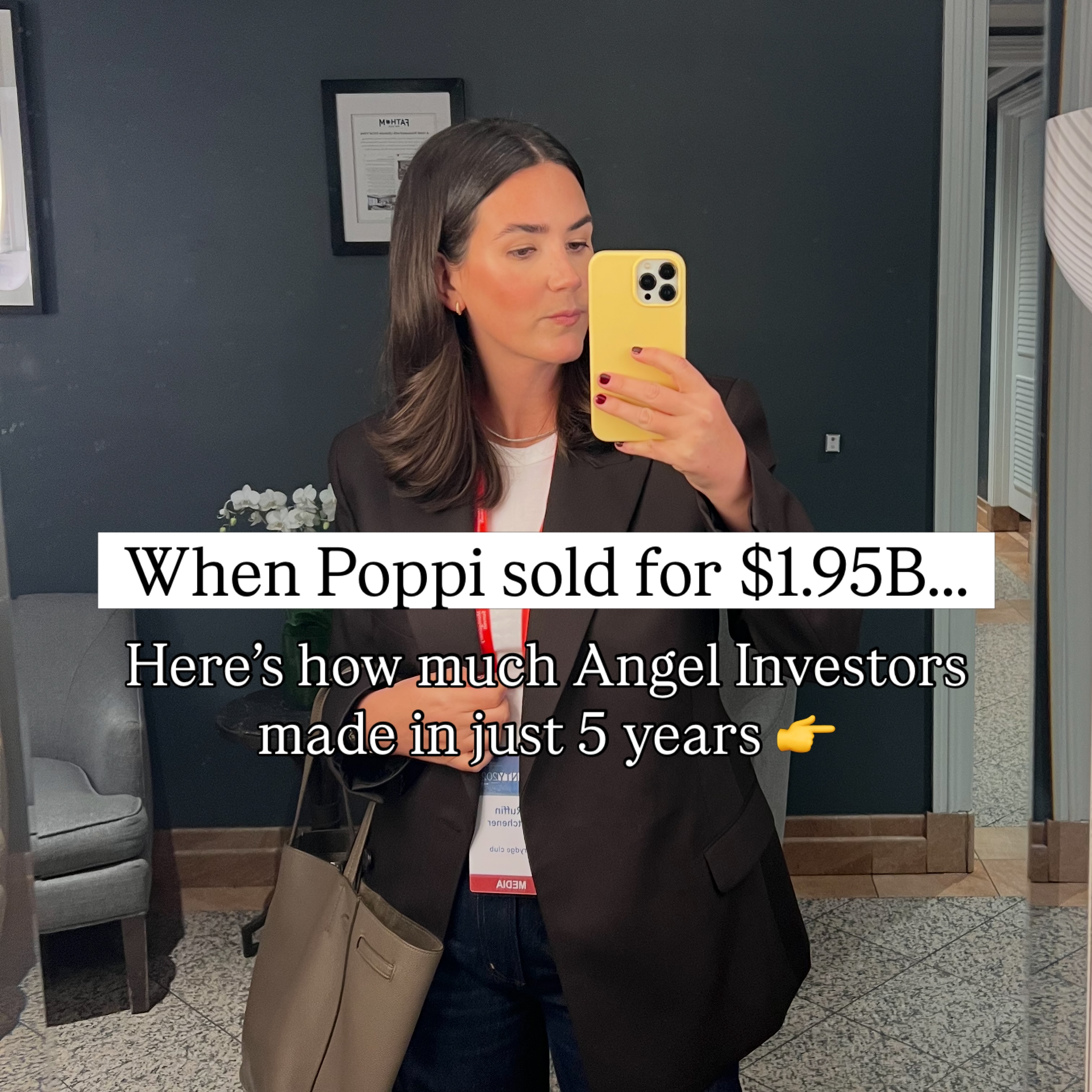 First slide of a carousel by @ruffinmitchener: When Poppi sold for $1.95B... Here's how much Angel Investors made in just 5 years
