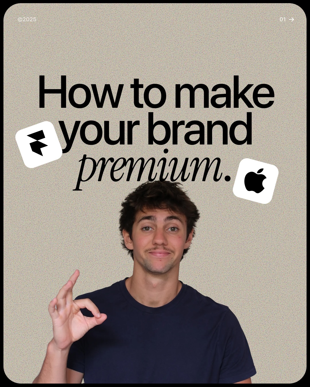 First slide of a carousel by @adrien.ninet: How to make your brand premium.