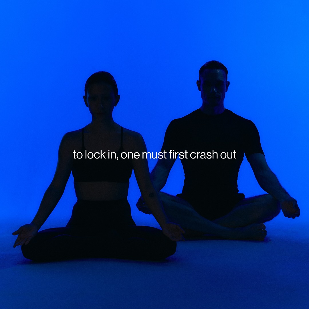First slide of a carousel by @deathtostock: to lock in, one must first crash out