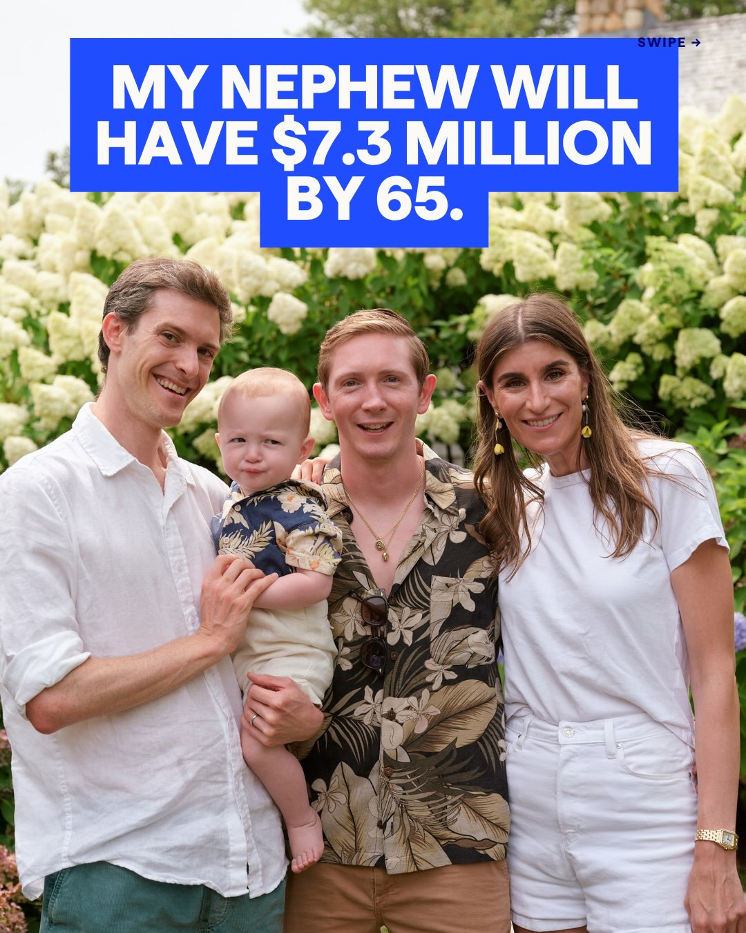 First slide of a carousel by @mrsdowjones: MY NEPHEW WILL HAVE $7.3 MILLION BY 65.