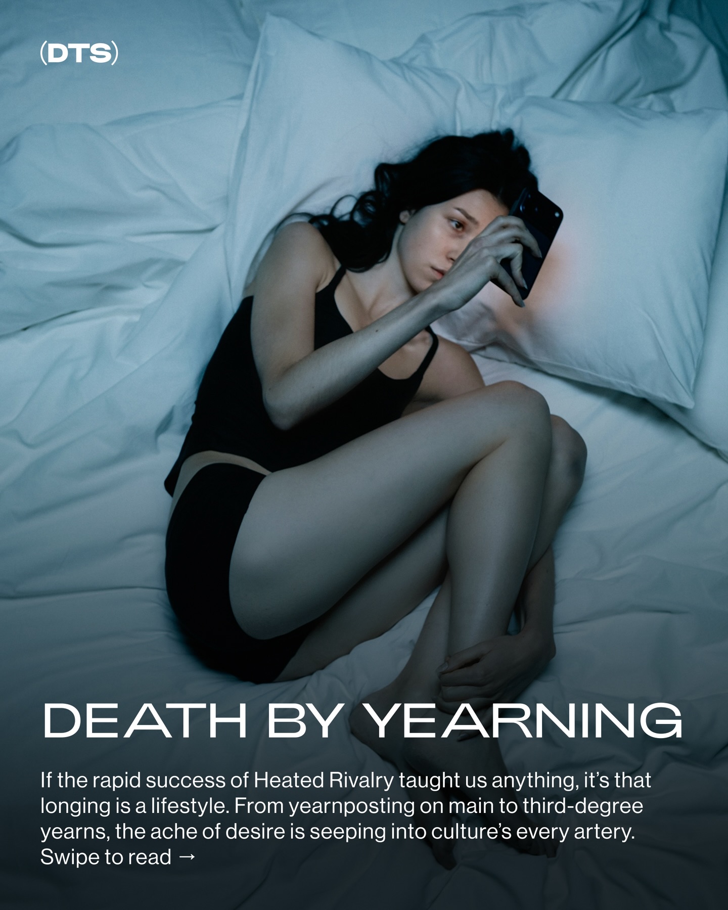 First slide of a carousel by @deathtostock: DEATH BY YEARNING If the rapid success of Heated Rivalry taught us anything, it's that longing is a lifestyle. From yearnposting on main to third-degree…