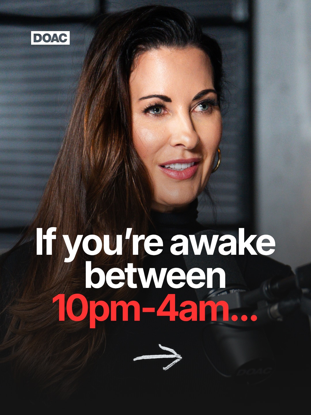 First slide of a carousel by @thediaryofaceopodcast: DOAC If you're awake between 10pm-4am...