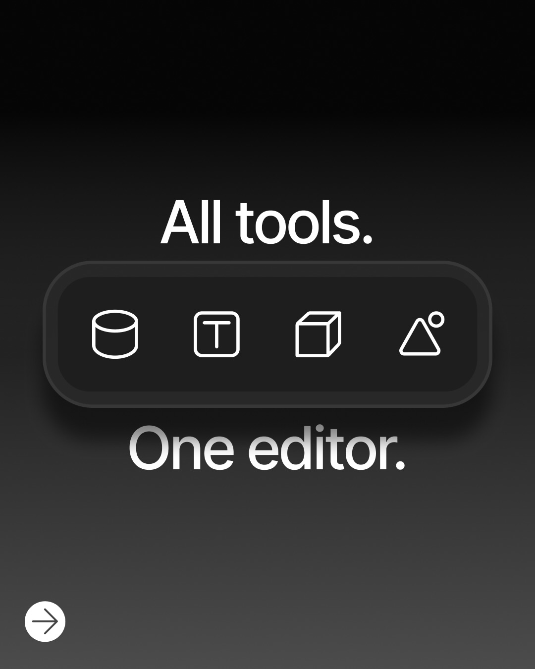 First slide of a carousel by @endlesstools: All tools. One editor.