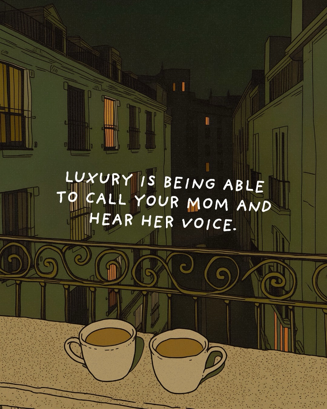 First slide of a carousel by @victorianpoetry: LUXURY IS BEING ABLE TO CALL YOUR MOM AND HEAR HER VOICE.
