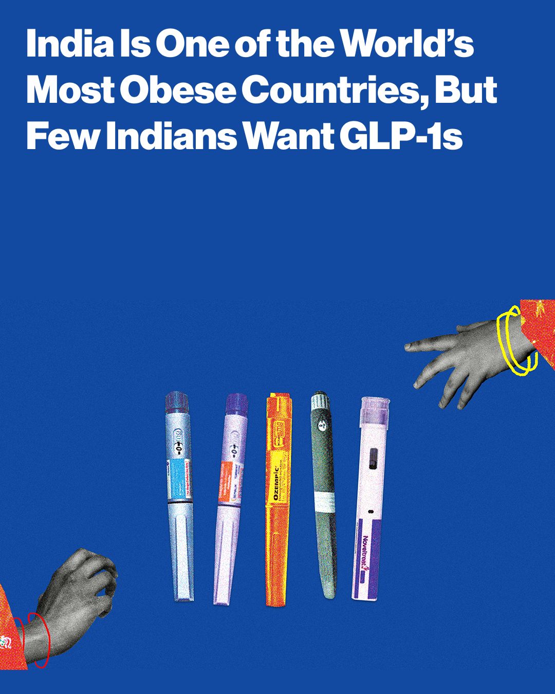 First slide of a carousel by @businessweek: India Is One of the World’s Most Obese Countries, But Few Indians Want GLP-1s
