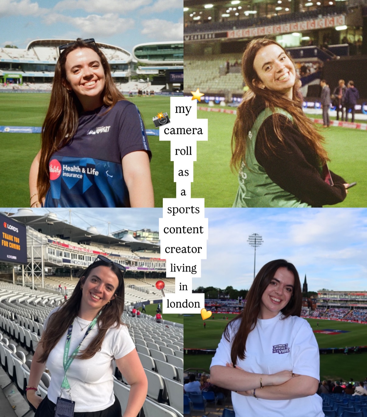 First slide of a carousel by @lucy.blitzz: my camera roll as a sports content creator living in london