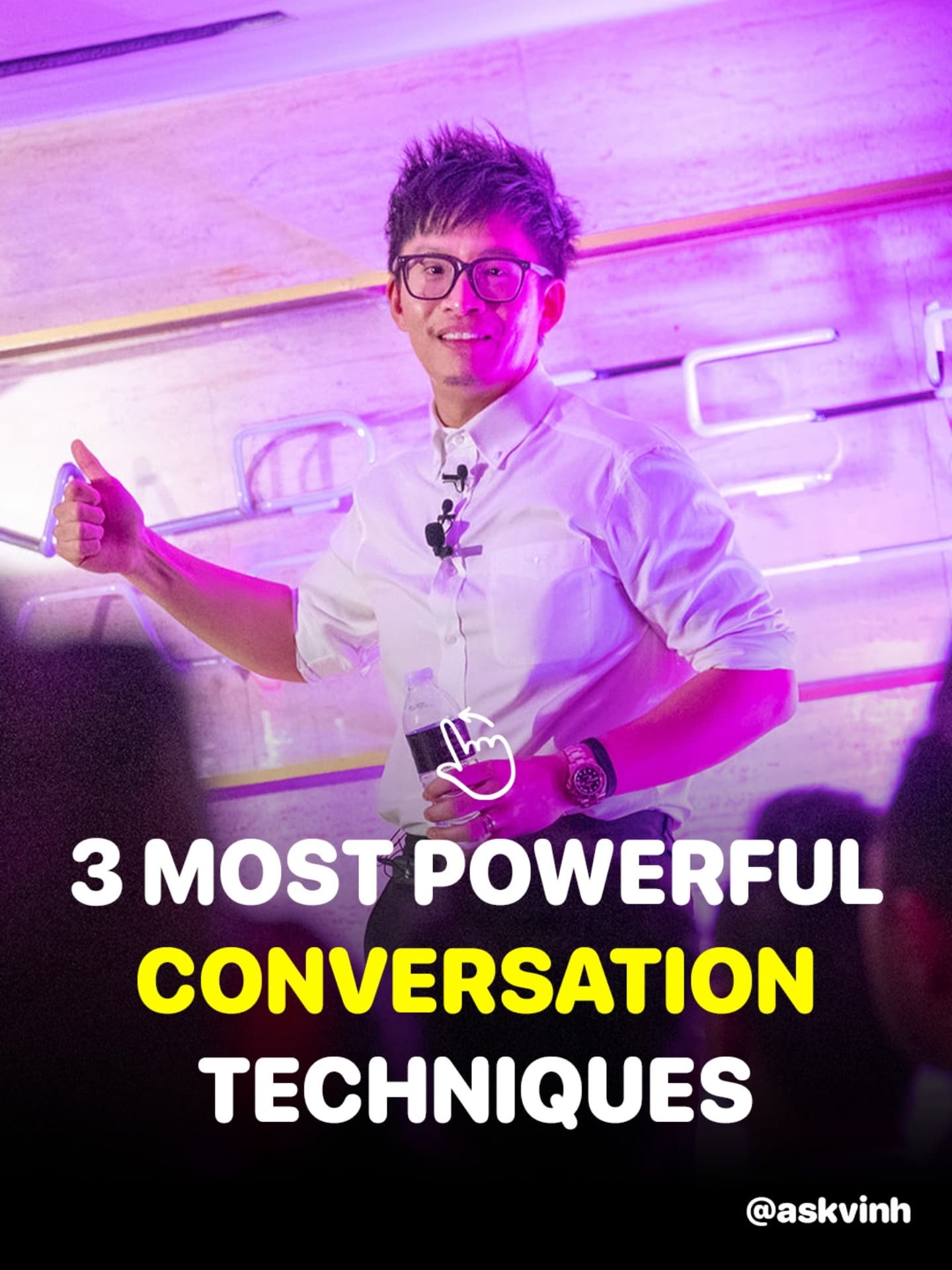 First slide of a carousel by @askvinh: 3 MOST POWERFUL CONVERSATION TECHNIQUES