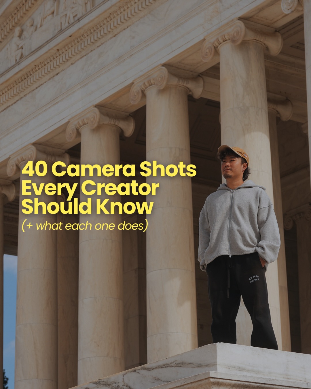 First slide of a carousel by @kienobifilms: 40 Camera Shots Every Creator Should Know (+ what each one does)