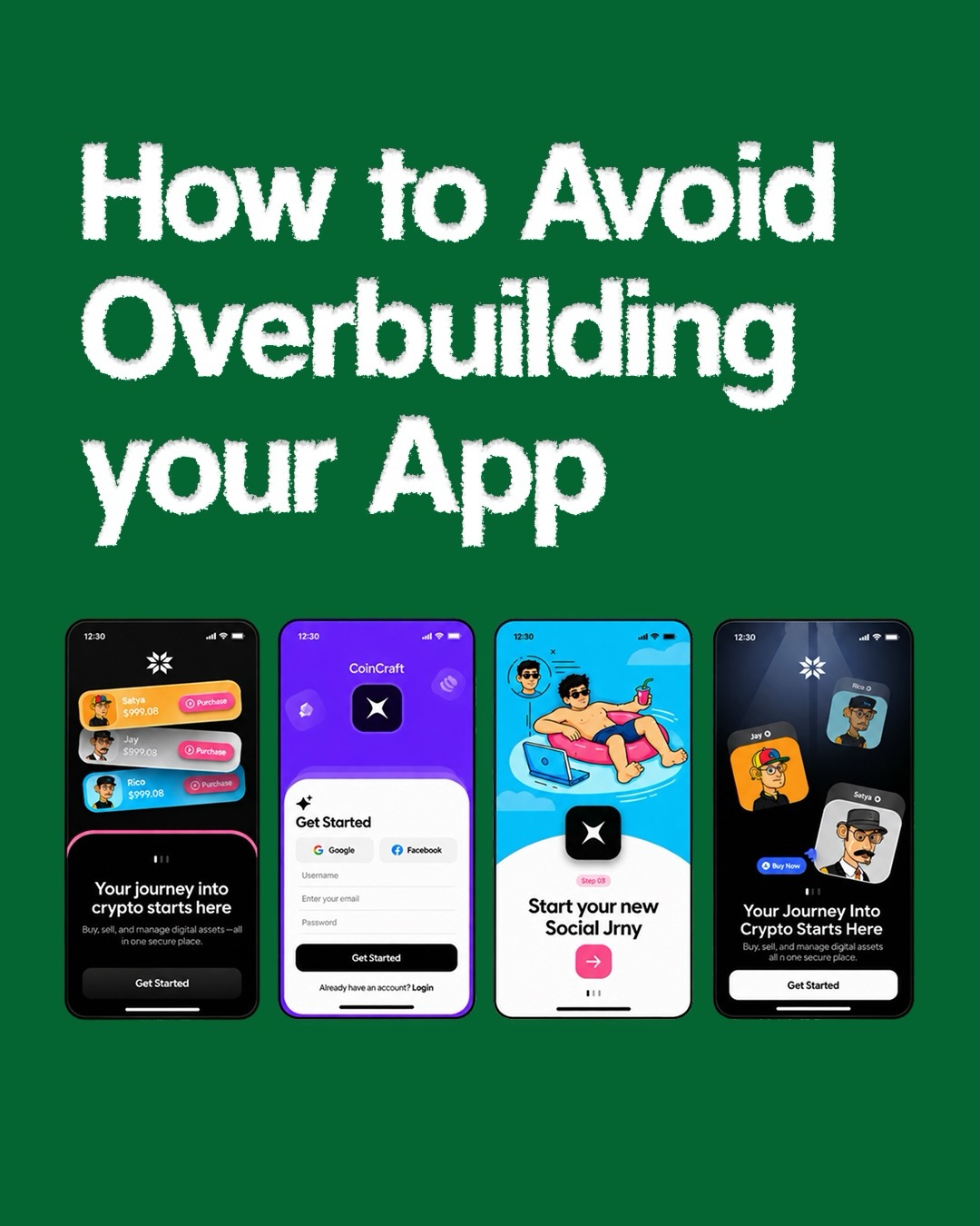 First slide of a carousel by @junaid_jamel: How to Avoid Overbuilding your App