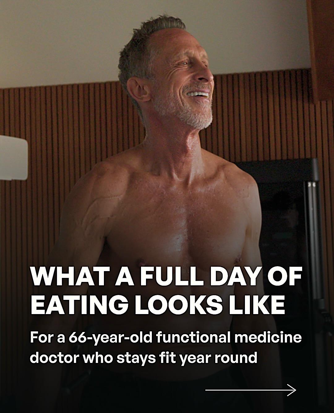 First slide of a carousel by @drmarkhyman: WHAT A FULL DAY OF EATING LOOKS LIKE For a 66-year-old functional medicine doctor who stays fit year round