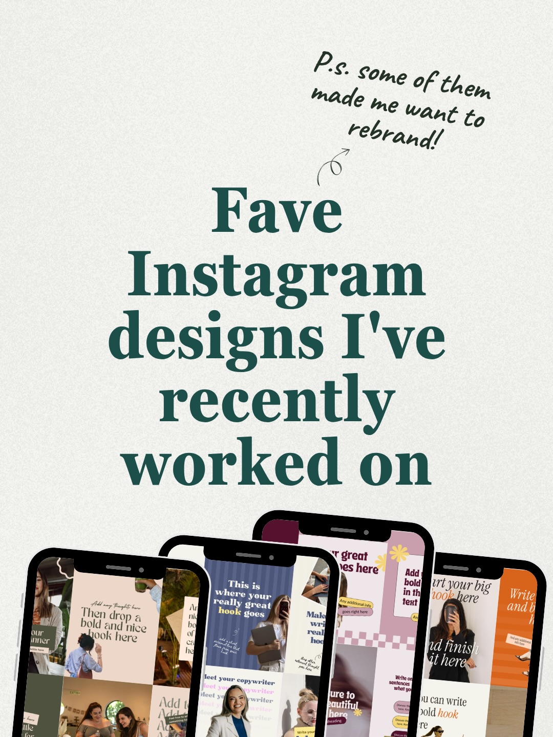 First slide of a carousel by @contentwithsprouthive: P.s. some of them made me want to rebrand! Fave Instagram designs I've recently worked on