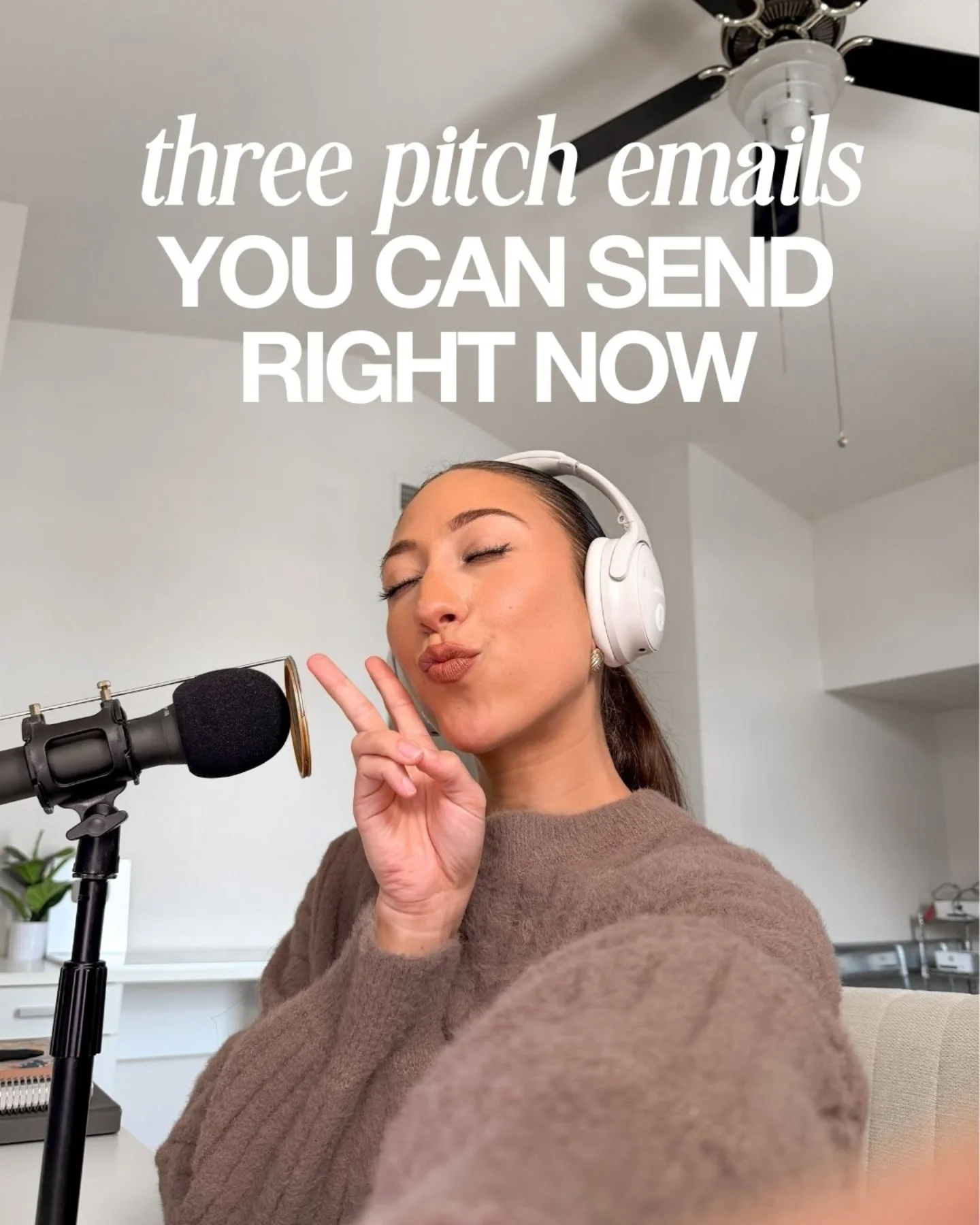 First slide of a carousel by @itsmodernmillie: three pitch emails YOU CAN SEND RIGHT NOW