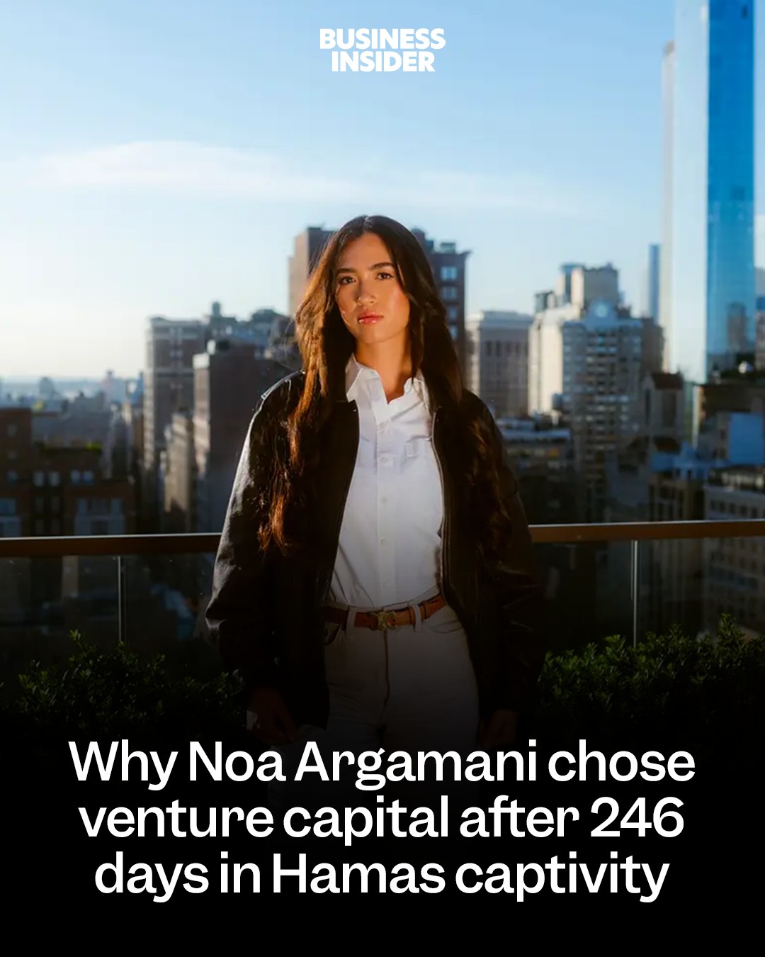 First slide of a carousel by @businessinsider: Why Noa Argamani chose venture capital after 246 days in Hamas captivity