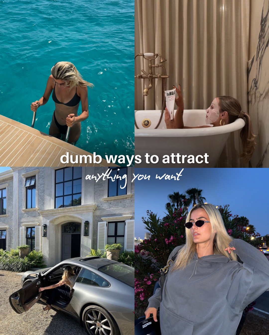 First slide of a carousel by @coolgirlceo: dumb ways to attract anything you want
