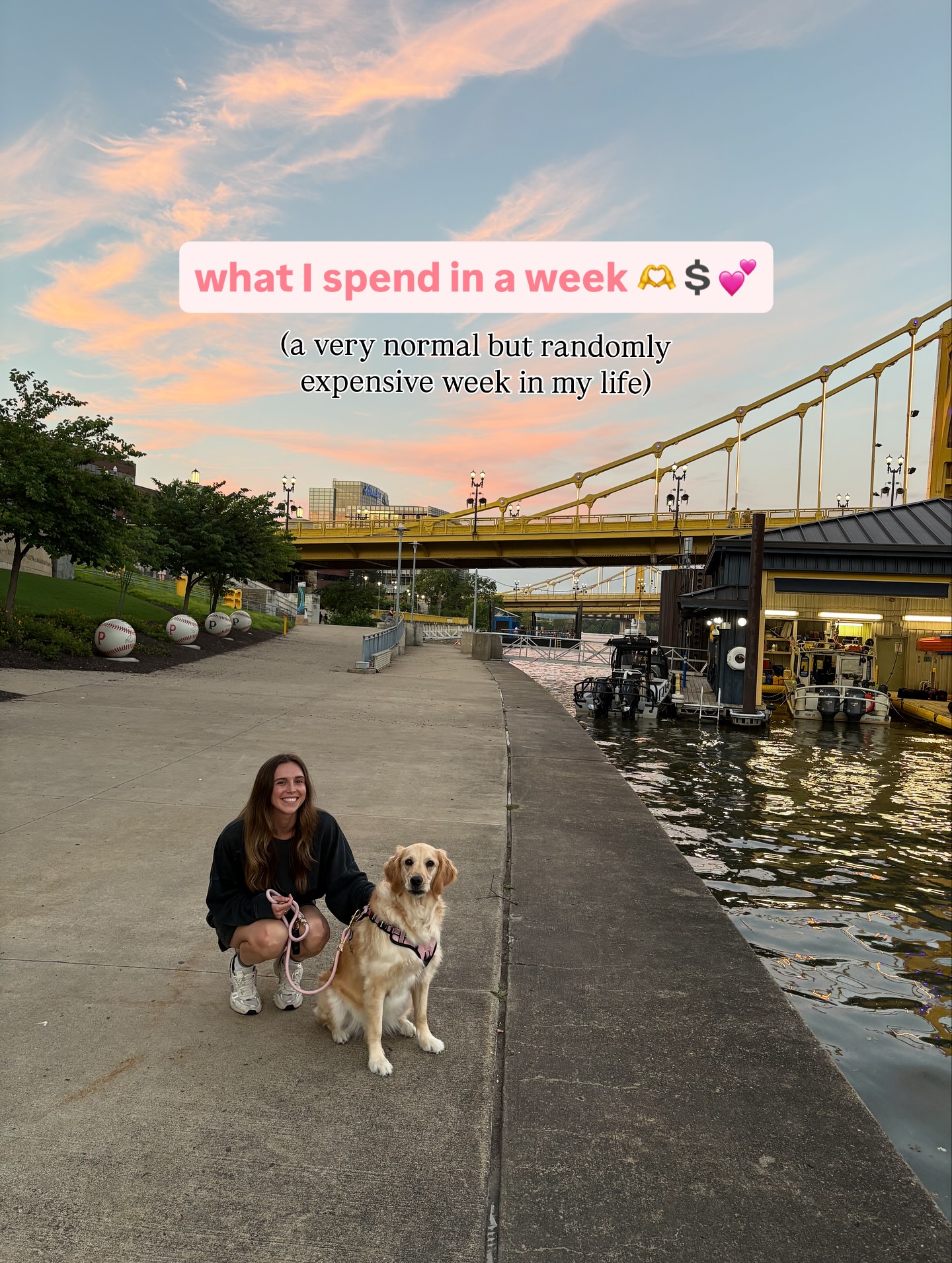 First slide of a carousel by @itserinconfortini: what I spend in a week 🙈$💘 (a very normal but randomly expensive week in my life)