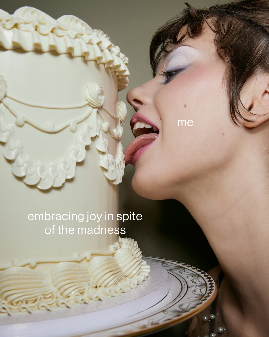 First slide of a carousel by @deathtostock: me embracing joy in spite of the madness