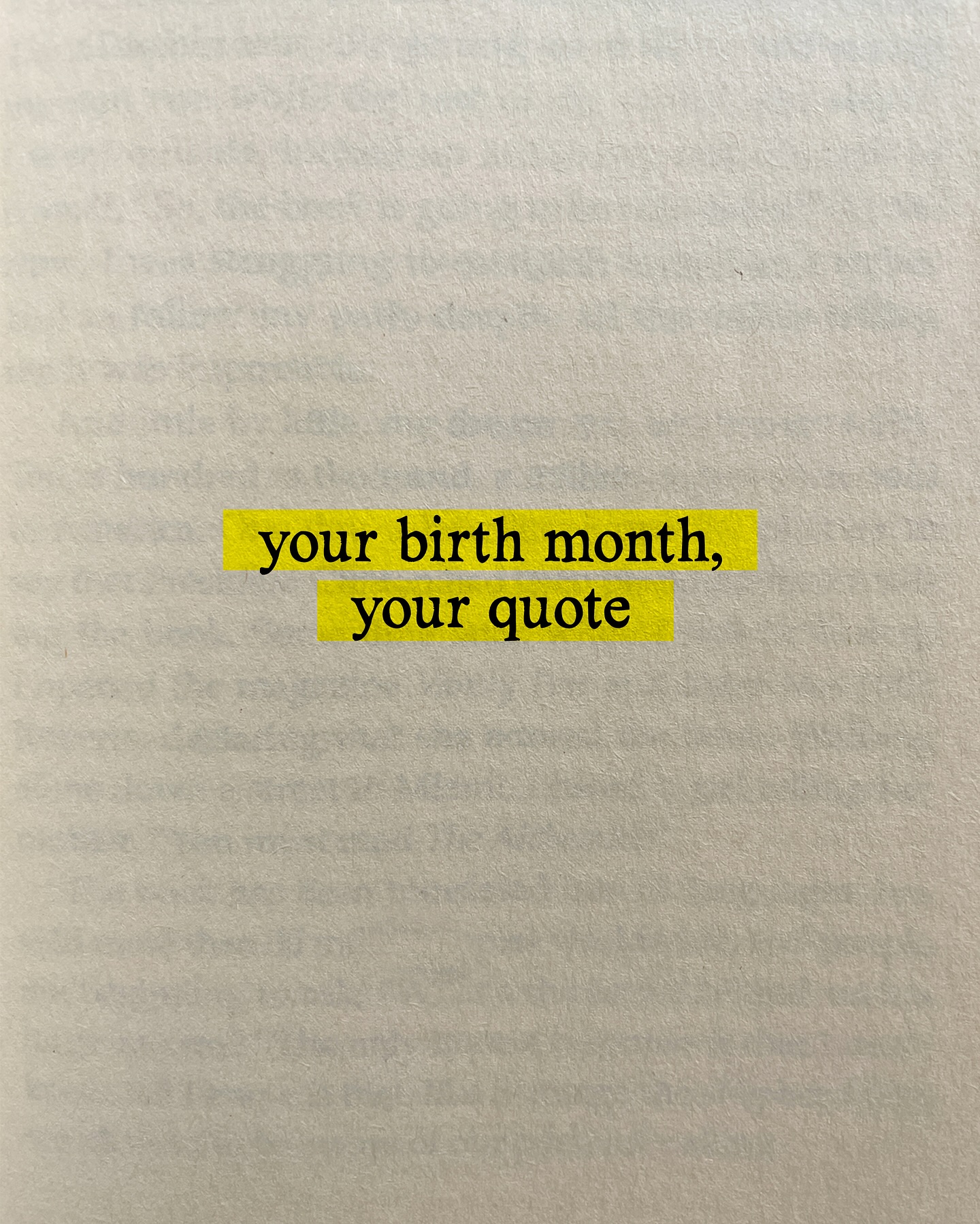 First slide of a carousel by @librarymindset: your birth month, your quote