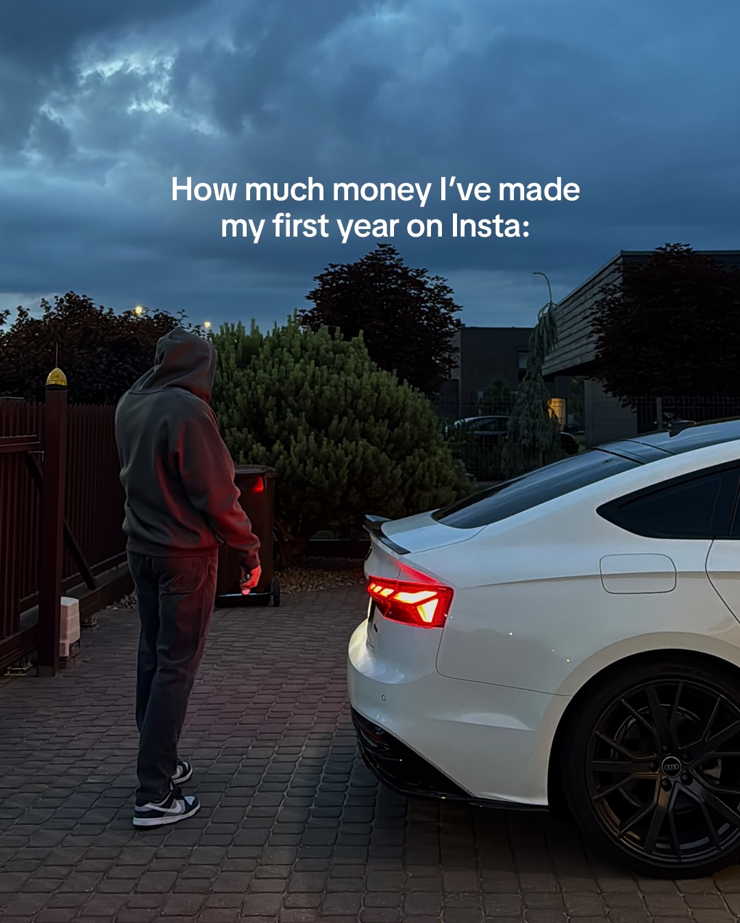 First slide of a carousel by @creatorkarro: How much money I've made my first year on Insta: