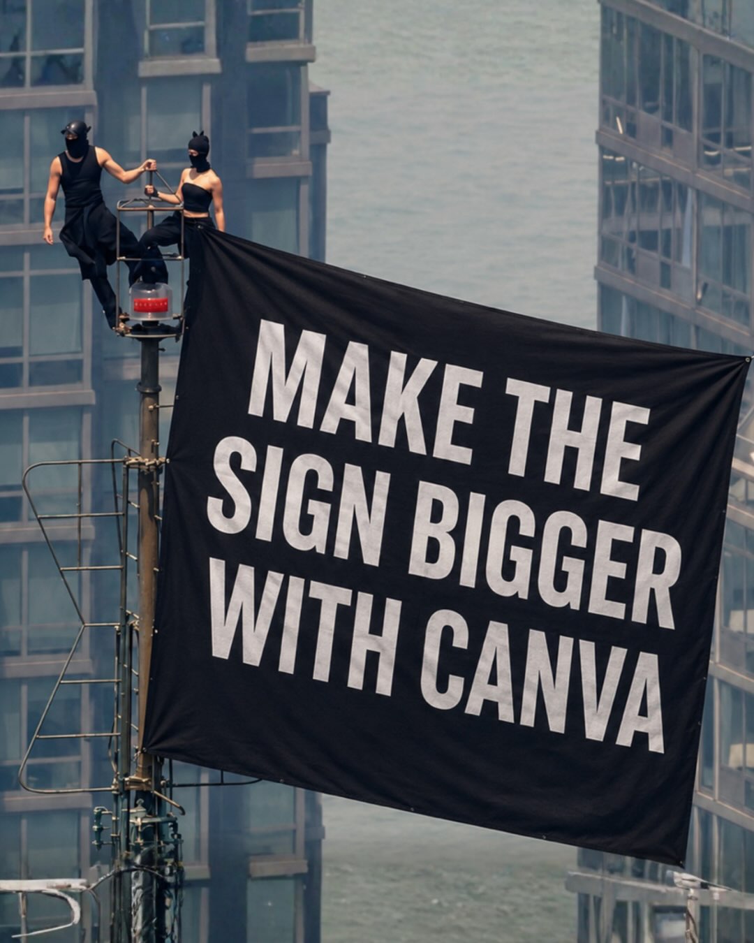 First slide of a carousel by @canva: MAKE THE SIGN BIGGER WITH CANVA