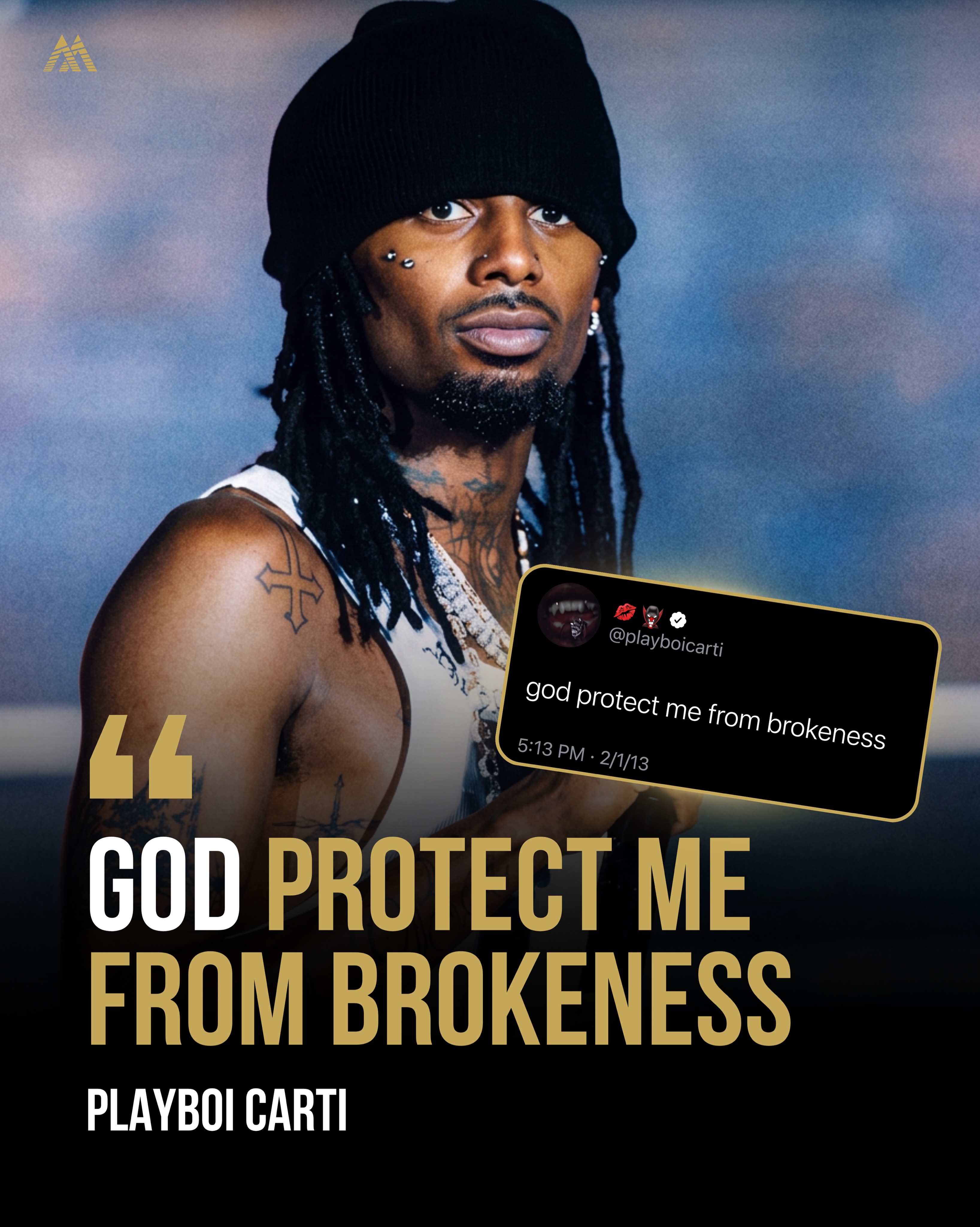 First slide of a carousel by @mindset.therapy: GOD PROTECT ME FROM BROKENNESS PLAYBOI CARTI